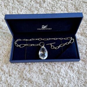 Rare Vintage Swarovski Silver Drop Necklace